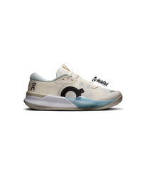 On THE ROGER Pro 3 Ivory Wash women’s tennis shoe lateral side view
