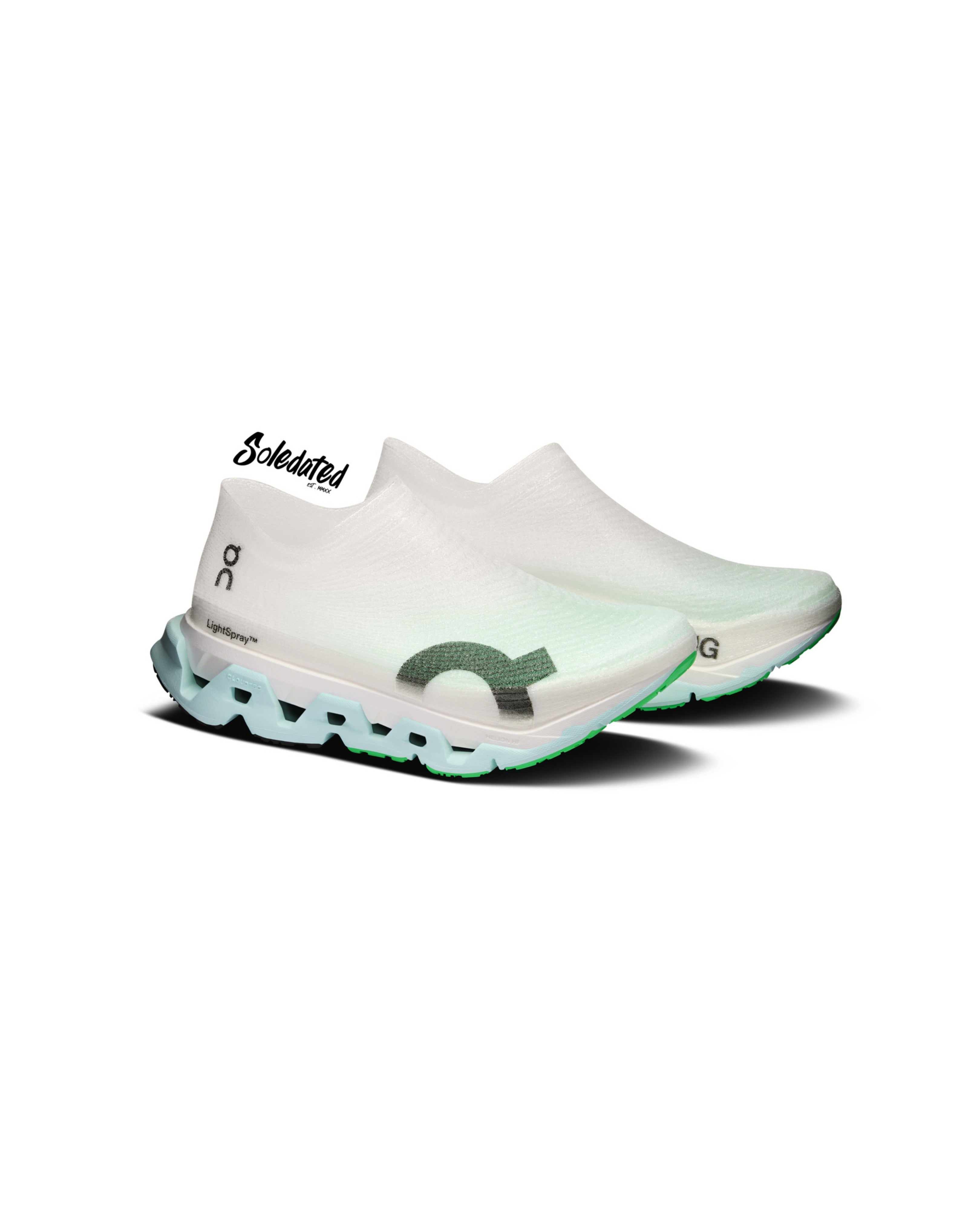 On LightSpray Cloudmonster 3 Hyper Flurry Verdite medial side