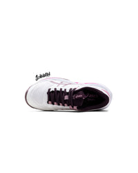 Top view of ASICS Solution Speed FF 4 White Dusty Mauve showing laces and Ortholite insole