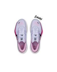 Top view of On THE ROGER Pro 3 Clay Thistle Pink showing mesh upper, lace cage and pink lining