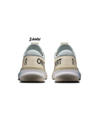 Rear view of On THE ROGER Pro 3 Ivory Wash tennis shoes showing padded heel support