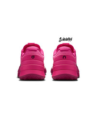 Rear view of On THE ROGER Pro 2 Pink Grenadine showing padded heels and outsole traction